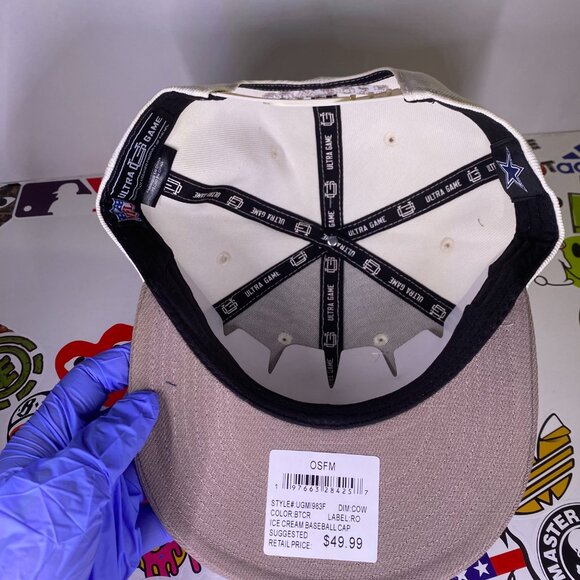 Dallas Cowboys Hat Flat Brim Adjustable Snapback NFL OSFA Cream & Beige NEW NWT - Picture 7 of 14